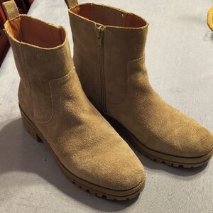 Tan Suede Ankle Boots Lucky Brand Size 8 Woman
